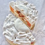 Pumpkin spice latte tart cut open