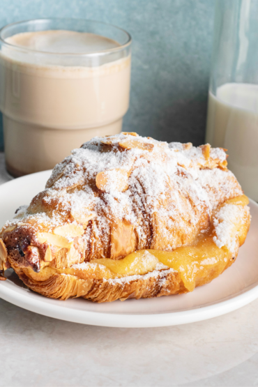 Almond cream inside a croissant